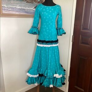 Teal Flamenco Kids Costume